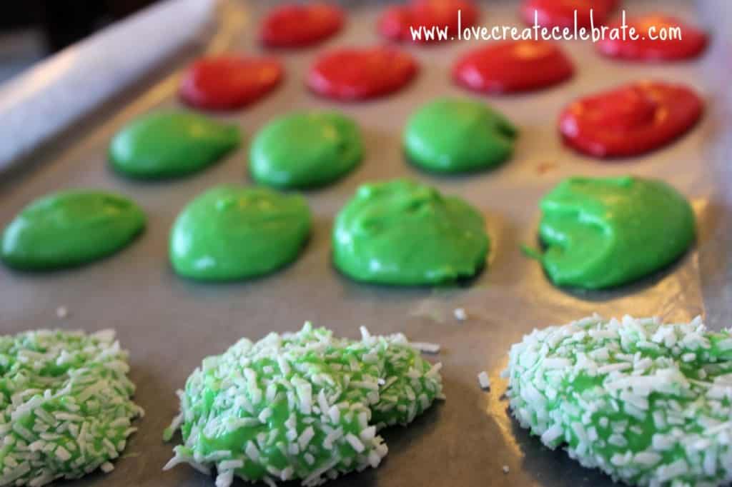 Red and Green Christmas Bon Bon cookies
