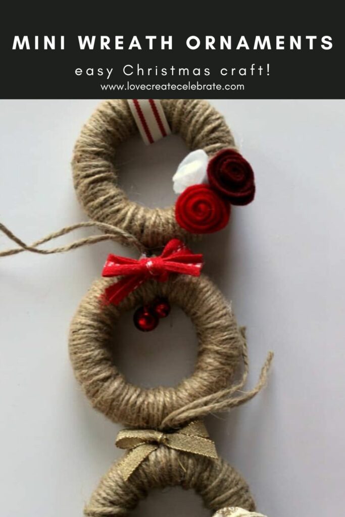 Christmas Wreath Ornaments with text overlay