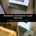 Wooden Business Card Holder with text overlay