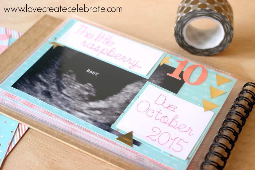 I created this pregnancy announcement book using my cricut maker and scrapbooking supplies 