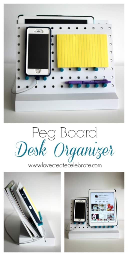This Peg Board Desk Organizer is a simple and fun DIY that makes organizing easy
