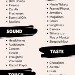 Infographic filled with five senses gift ideas