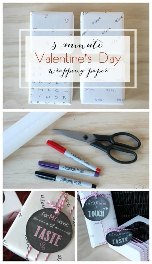 Video tutorial for quick and easy, personalized Valentine's Day wrapping paper