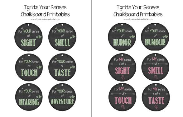 five senses Chalkboard Printables