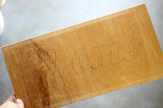 Trace out the letters on your wood board