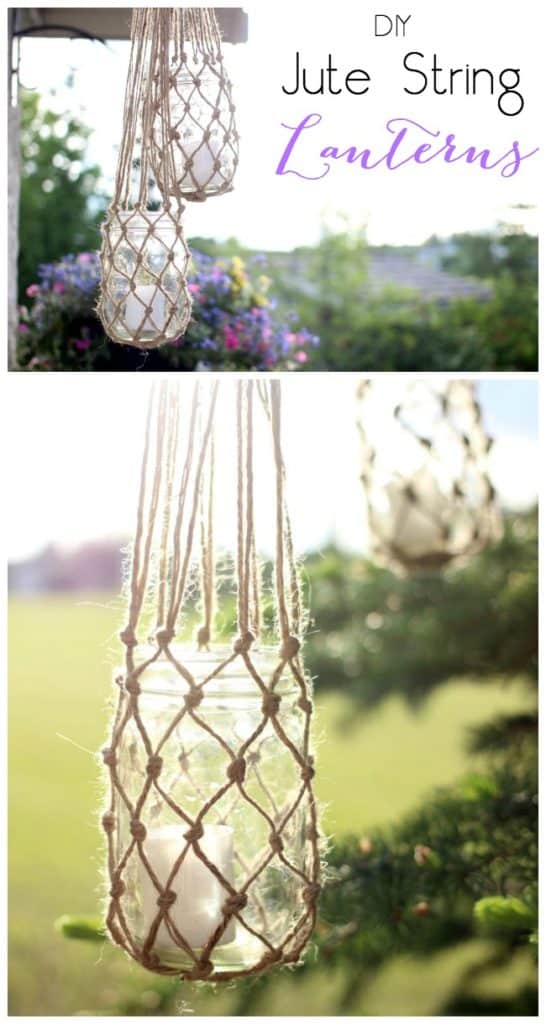 The perfect DIY outdoor decor for summer! All you need is jute string and mason jars! 