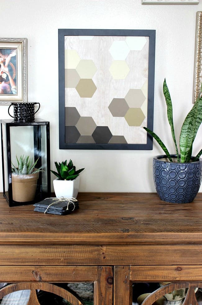 Great modern decor idea! Love the hexagons and the wood background. Great video tutorial! 