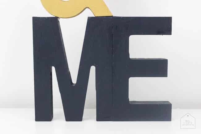 Use wood glue to connect the wooden letters together