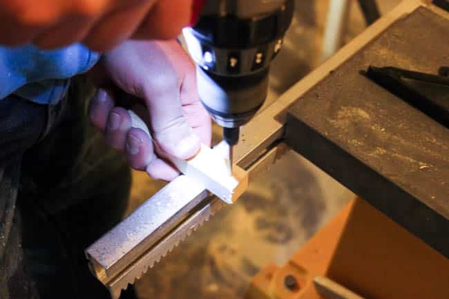 Use your drill to make a small hole where the pieces attach