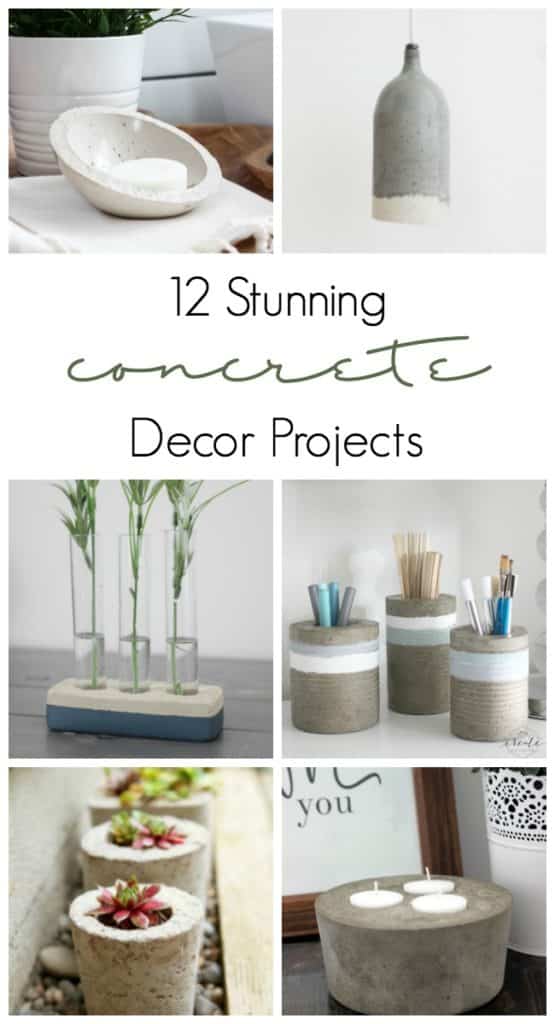 Love the trend towards concrete decor in the home? There are so many quick and easy concrete decorations that you can make at home at add industrial style and flair to your home! Concrete is a sleek and modern home trend! 