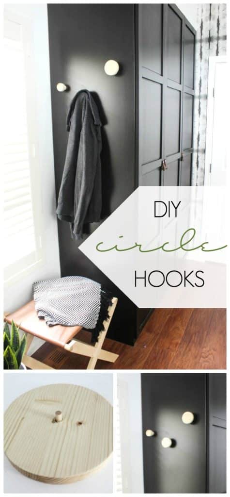 These modern DIY Wall Hooks are the perfect way to organize any hallway, bedroom, mudroom, or bathroom! These decorative wall hooks will act as the perfect clothing, purse, or coat hangers and are stylish too!