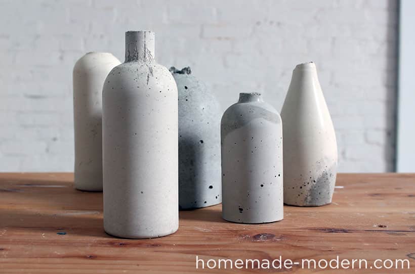 Concrete vases can be made in all different shapes and sizes.