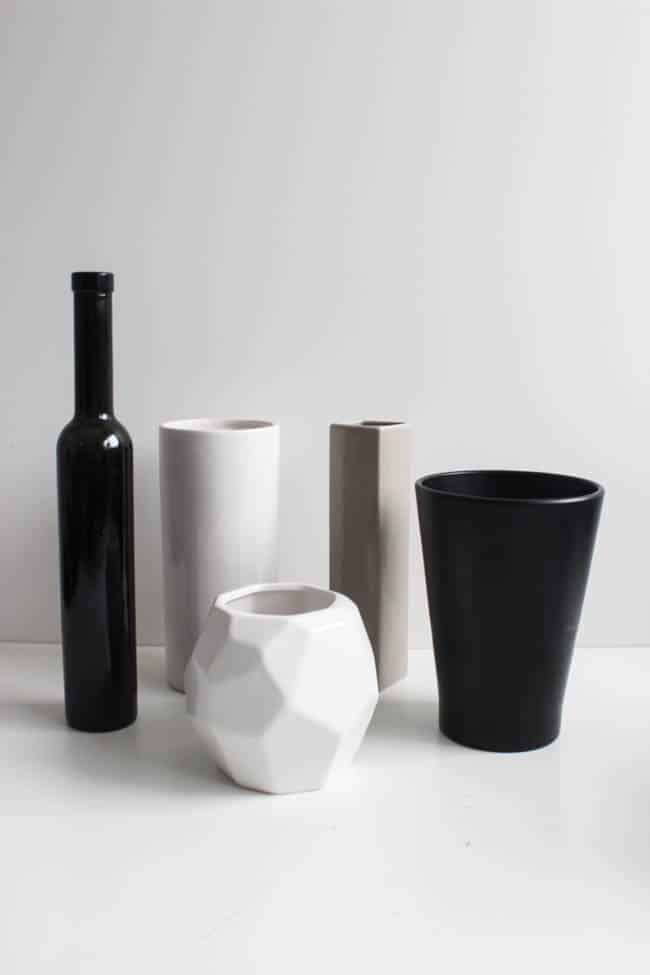 Assorted vases for the modern flower arrangements