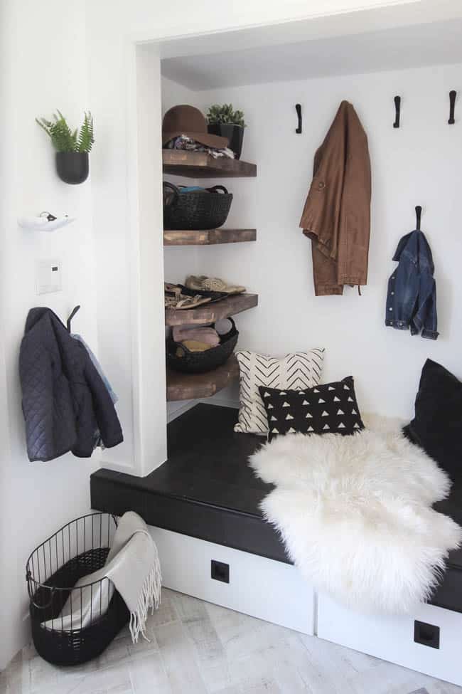 Our entryway coat closet provides some extra storage for he family's things