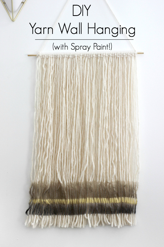 Make your own DIY wall hanging! The easiest way to add a little boho style to your home! All you need is yarn and spray paint! LOVE this simple tutorial!