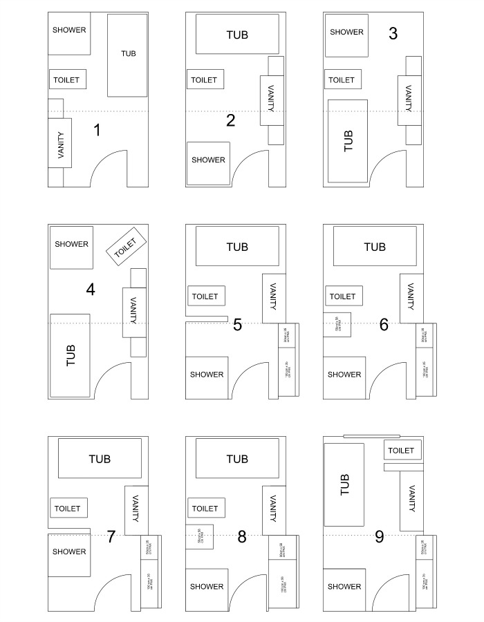 bathroom layout options to help plan a home renovation