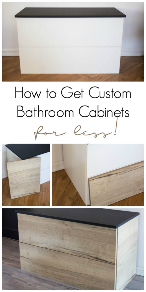 Get the look of gorgeous custom bathroom cabinets without the price tag! My Kitch Canada is helping you transform IKEA cabinets into beautiful custom pieces, without the expensive price tag! Find out how, and read all of the renovation updates! #bathroom #vanity #modernbathroom #modernfurniture #IKEAHack
