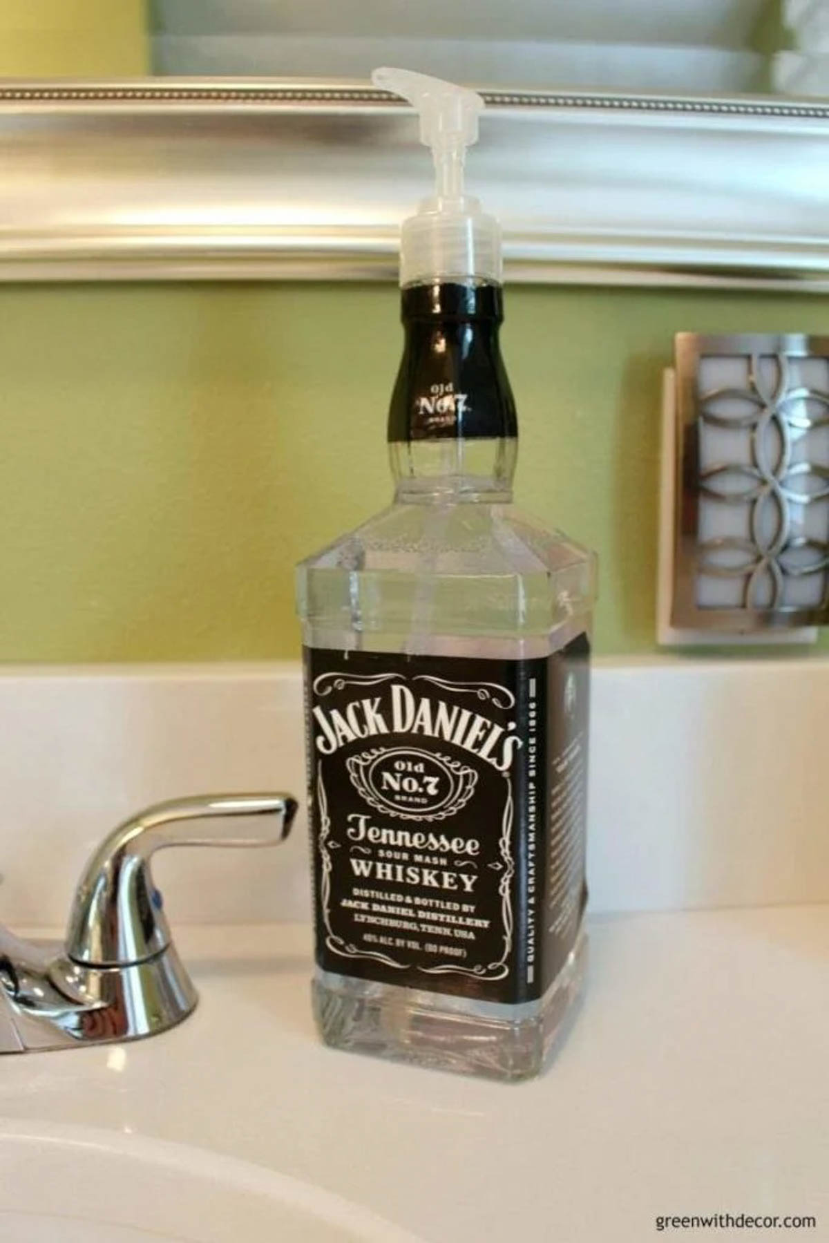 soap dispenser from Jack Daniels bottle