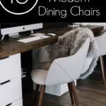 Modern Dining Chair at a desk with text overlay reading "16 Affordable Modern Dining Chairs"