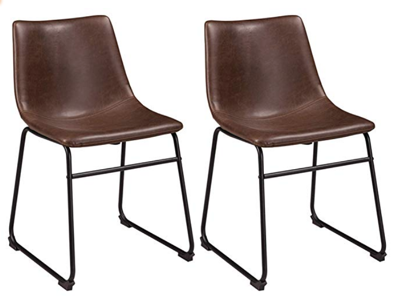 cheap brown leather dining chairs