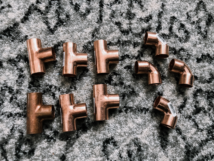 Copper elbows and tees
