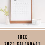 Free minimal 2020 calendars