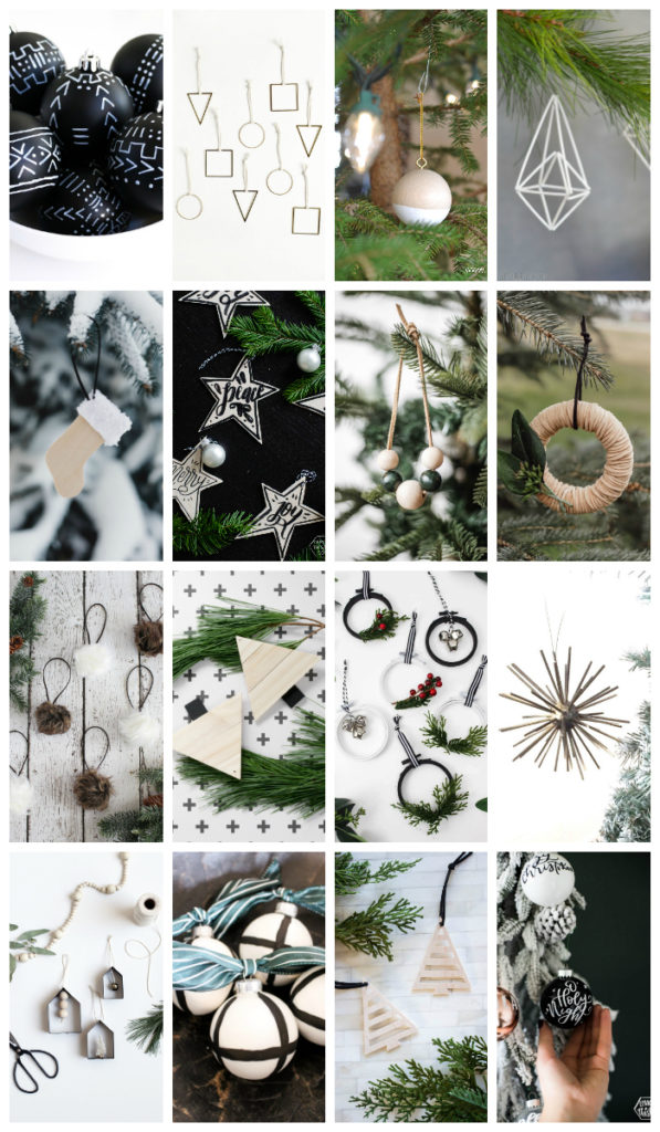 DIY collage of modern ornaments
