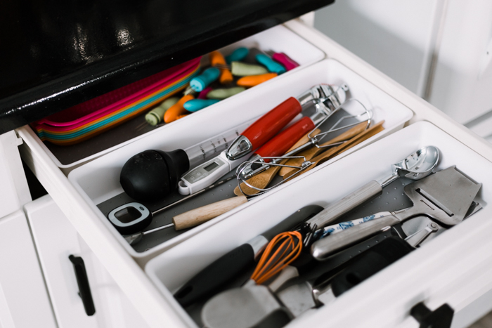 organized utensil drawers