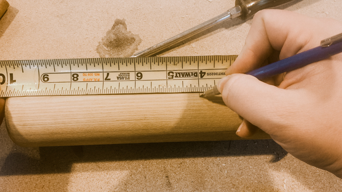 measuring a rolling pin
