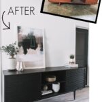 before and after of sideboard makeover