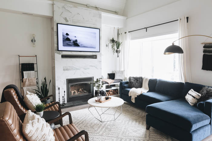 DIY fireplace build in living room
