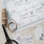 Black and white Christmas gift tags
