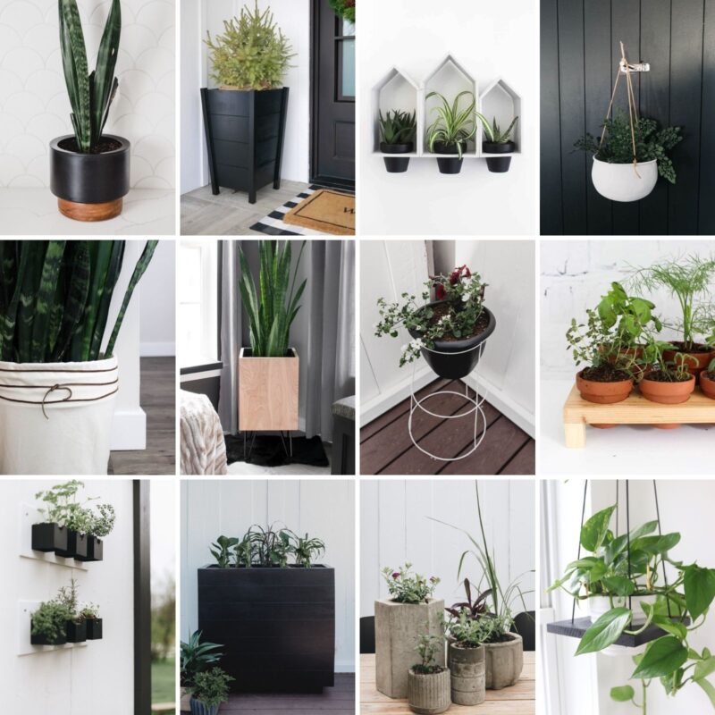 Collage of DIY Planter Ideas
