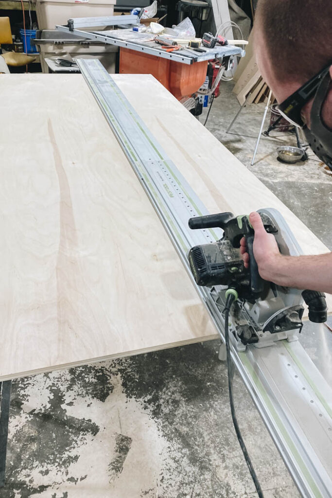 cutting down plywood
