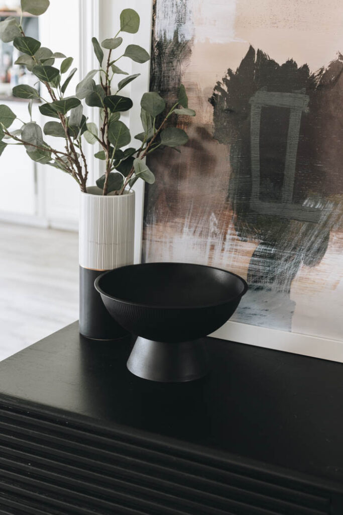 black diy pedestal bowl