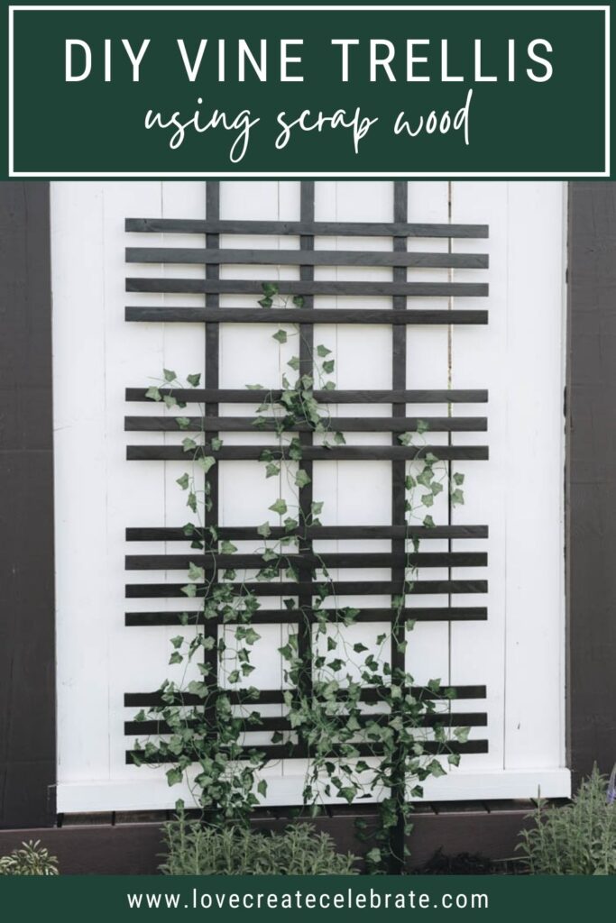 vine trellis on the outside of a house with text overlay
