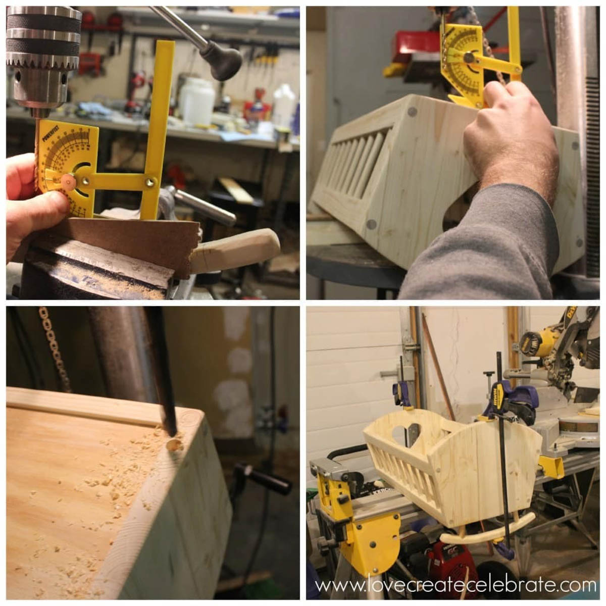Image collage of assembling a DIY baby doll's crib