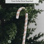 Modern Candy Cane Ornament with text reading "DIY Candy Cane"