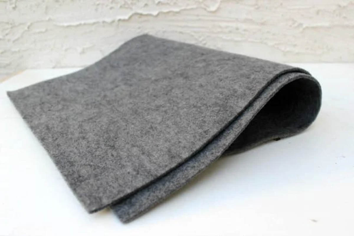 Two pieces of gray felt