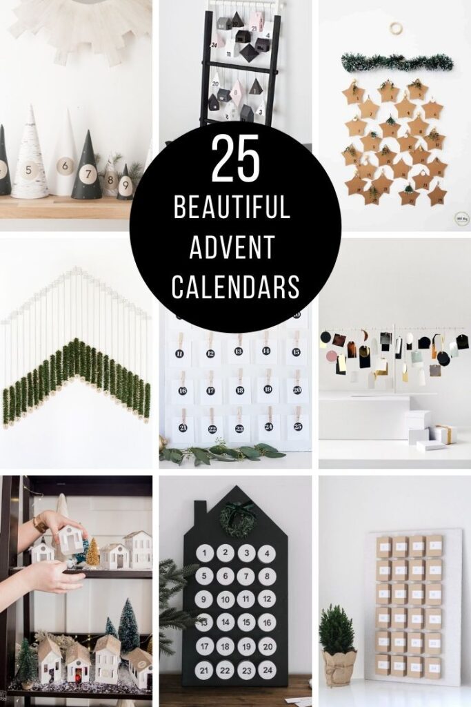 collage of modern advent calendar ideas