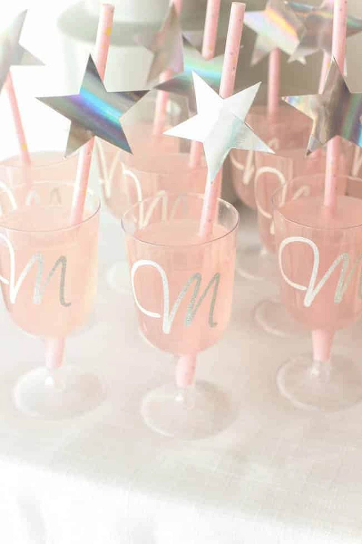 Monogramed bridal shower cocktail glasses