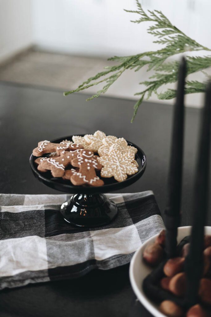 Nordic Christmas cookies in a vignette