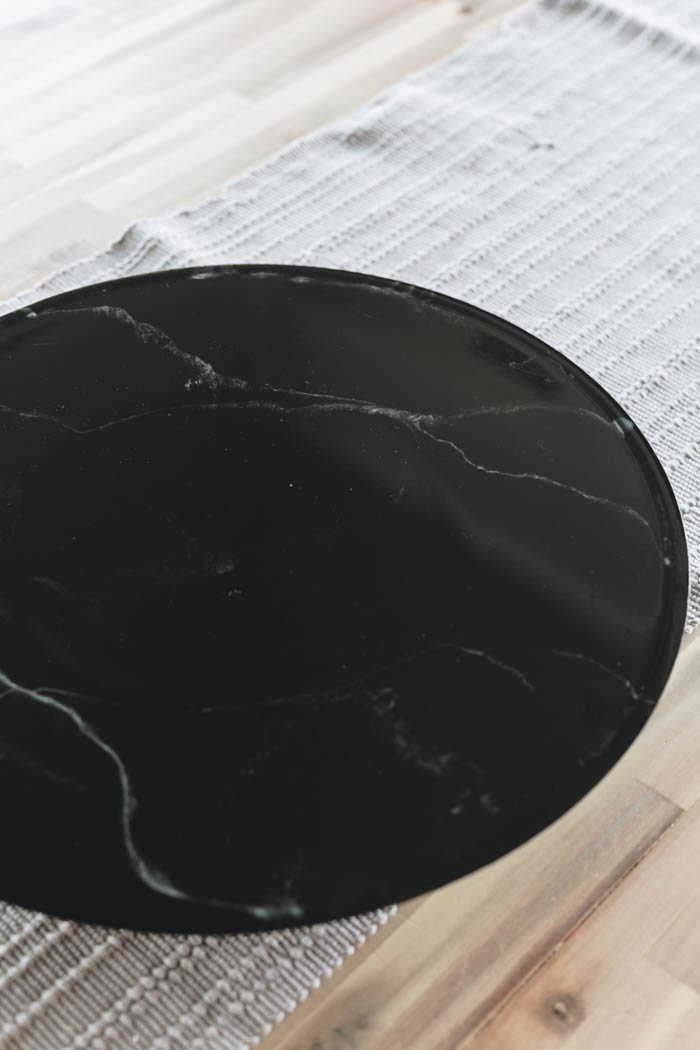 Black marble lazy susan makeover