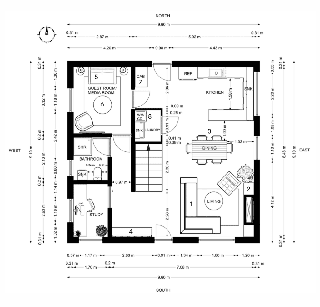 A main floor layout plan