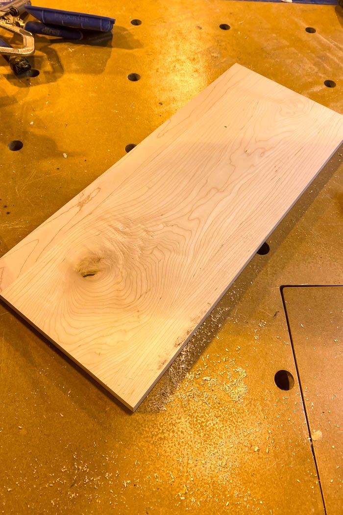 scrap piece of maple wood for DIY dog bowl stand