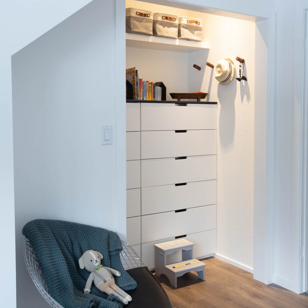 finished IKEA Nordli hack small closet