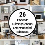 collage of modern fireplace remodel ideas