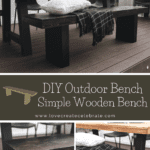 DIY outdoor bench by teak table