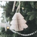 3D Paper Christmas Tree Ornament with text overlay