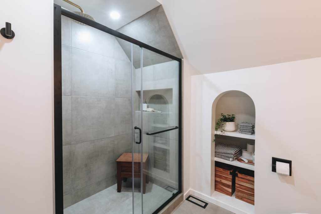 concrete shower and niche